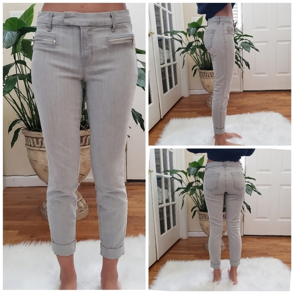 J. Brand Gray Paulina Rhythm Cuffed Skinny Jean Size 26 - Picture 1 of 13